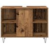 vidaXL Badezimmerm&ouml;bel-Set mit Regal 3 pcs Altholz Holzwerkstoff