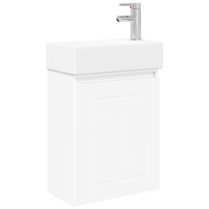 vidaXL Badezimmer Waschtischunterschrank mit Wasserhahn Wei&szlig;