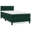 vidaXL Boxspringbett mit Matratze Dunkelgr&uuml;n 80x200 cm Samt
