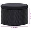vidaXL Outdoor-Loungebett mit Dach Poly Rattan Schwarz
