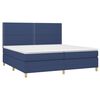 vidaXL Boxspringbett mit Matratze & LED Blau 200x200 cm Stoff