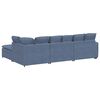 vidaXL Modulares Sofa mit Fußhocker Kissen Cordstoff Blau