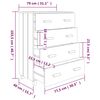 vidaXL Sideboard HAMAR Dunkelgrau 79x40x103,5 cm Massivholz Kiefer