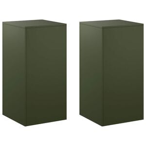 vidaXL Pflanzenst&auml;nder 2 pcs Olivgr&uuml;n 40 x 40 x 80 cm Stahl