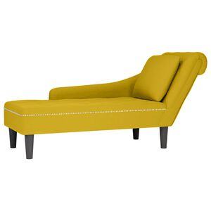vidaXL Chaiselongue mit Kissen und Rechter Armlehne Gelb Samt