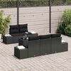 vidaXL Gartensofa-set mit Kissen 6 pcs Schwarz Poly-Rattan