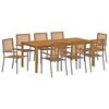 vidaXL Garten Essgruppe 9 stk. Grau Massivholz Akazie