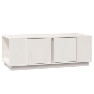 vidaXL Couchtisch Wei&szlig; 110x50x40 cm Massivholz Kiefer