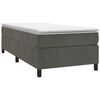 vidaXL Boxspringbett mit Matratze Dunkelgrau 90x200 cm Samt