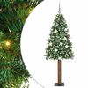 vidaXL Schlanker Weihnachtsbaum mit 300 LEDs mit St&auml;nder Gr&uuml;n 210 cm