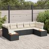 vidaXL Gartensofa-set mit Kissen 7 pcs Schwarz und Creme Polyrattan