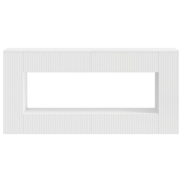 vidaXL Konsolentisch Gestreift Wei&szlig; 155 x 29 x 74 cm Holzwerkstoff
