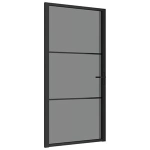 vidaXL Innent&uuml;r 102,5x201,5 cm Schwarz ESG-Glas und Aluminium