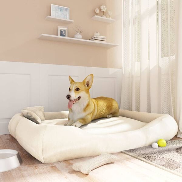 vidaXL Hundebett mit Kissen Beige 135x110x23 cm Oxford-Gewebe