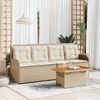 vidaXL 3-tlg. Garten-Lounge-Set mit Kissen Beige Poly Rattan
