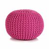 vidaXL Handgestrickter Pouf Baumwolle 50 x 35 cm Rosa