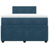 vidaXL Boxspringbett mit Matratze Blau 120x190 cm Samt