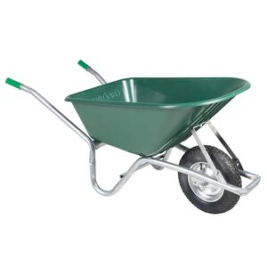 vidaXL Schubkarre Gr&uuml;n 90 L 150 kg Verzinkter Stahl und Kunststoff