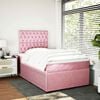 vidaXL Boxspringbett mit Matratze Rosa 120x190 cm Samt