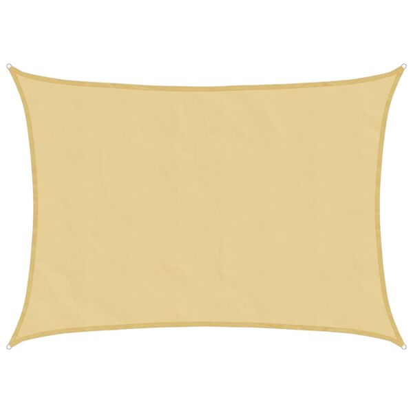 vidaXL Sonnensegel Sandfarbe 8x6 m 100% Polyester Oxford