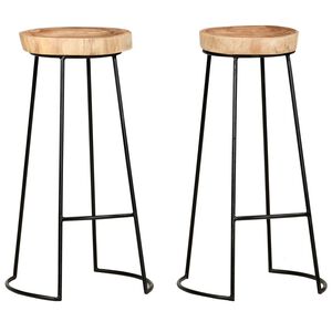 vidaXL Barhocker 2 Stk. Massivholz Akazie