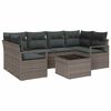 vidaXL Garten-Sofa-Set 7 pcs Grau Poly-Rattan und Stahl und Glas