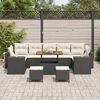 vidaXL Garten-Sofa-Set mit Kissen mit Kissen 10 pcs Schwarz und Creme