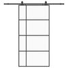 vidaXL Schiebet&uuml;r mit Beschlag Schwarz 102,5x205 cm ESG-Glas