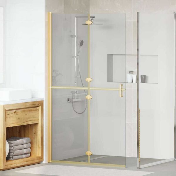 vidaXL Walk-In Duschwand Gold 90 x 6.5 x 190 cm
