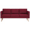 vidaXL 3-Sitzer-Sofa Stoff Weinrot