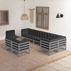 vidaXL 9-tlg. Garten-Lounge-Set mit Kissen Massivholz Kiefer