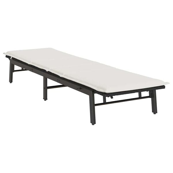 vidaXL Sonnenliege mit Auflage Schwarz Poly-Rattan