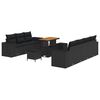 vidaXL Gartensofa-set 10 stk. 9-Sitzanzahl Schwarz Poly Rattan