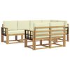 vidaXL Outdoor-Sofagarnitur 7 stk. Wei&szlig; und Creme Polyester