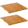 vidaXL Badematte Uni Braun 50 x 50 cm Massives Akazienholz