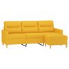 vidaXL 3-Sitzer-Sofa mit Hocker Hellgelb 180 cm Stoff