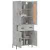 vidaXL Highboard Betongrau 69,5x34x180 cm Holzwerkstoff