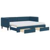 vidaXL Tagesbett Ausziehbar mit Schubladen Blau 80x200 cm Samt