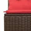 vidaXL 3-teiliges Gartensofa-Set mit Kissen, braun, Polyrattan