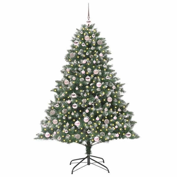 vidaXL K&uuml;nstlicher Weihnachtsbaum mit 300 LEDs mit St&auml;nder Gr&uuml;n 180 cm