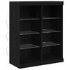 vidaXL LED-Sideboard Schwarze Eiche 81 x 37 x 100 cm Holzwerkstoff