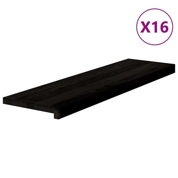 vidaXL Treppenstufen 16 Stk. Dunkelbraun 90x25x2 cm Massivholz Eiche