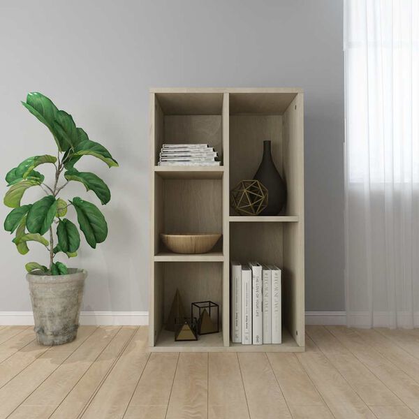 vidaXL Bücherregal/Sideboard Sonoma Eiche 50x25x80 cm Holzwerkstoff