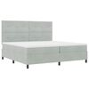 vidaXL LED Boxspringbett mit Matratze Hellgrau 200 x 200 cm Stoff