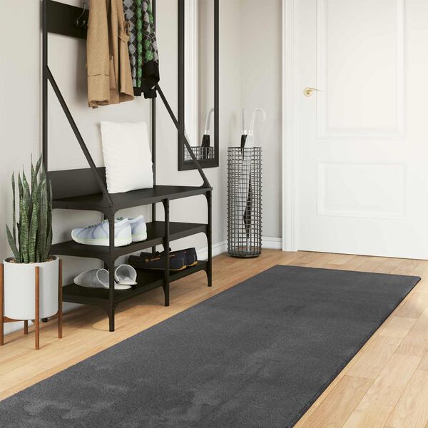vidaXL Bereichsteppiche HUARTE Anthrazit 300 x 80 cm Polyester