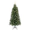 vidaXL K&uuml;nstlicher Weihnachtsbaum mit 300 LEDs Gr&uuml;n 180 cm PE und PVC