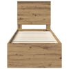 vidaXL Bettrahmen Kunsthandwerk Eiche 75 x 190 cm Massives Kiefernholz