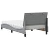 vidaXL Bett mit Matratze "Hanko" Hellgrau 100x200 cm Stoff