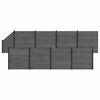 vidaXL zaunset 9 stk. 1484 x 186 cm WPC und Aluminium Grau