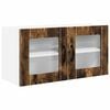 vidaXL Wandglas-Schrank PORTO Ger&auml;ucherte Eiche 80 x 31 x 40 cm